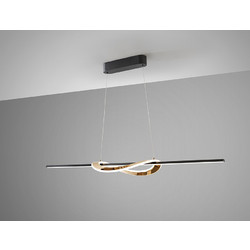 Enora 228091 - Μοντέρνο LED Κρεμαστό Φωτιστικό Μαύρο Χρυσό Smart Dimmable Μαύρο/Χρυσό