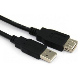 VCom USB 2.0 AM / AF Black - (CU202-B-3m)
