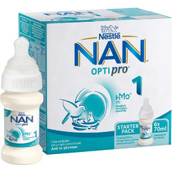 Nestle Nan 1 Optipro Βρεφικό Ρόφημα Γάλα 0m+ Χωρίς Ζάχαρη 6x70ml