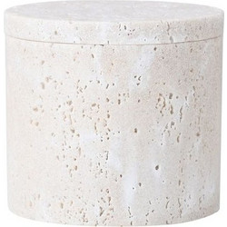 Estia Δοχείο Για Βαμβάκι Travertine Φ9x8.2cm Εκρού 02-34030