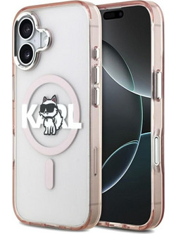 Karl Lagerfeld IML Choupette Sketch Logo MagSafe Θήκη Pink (iPhone 17)