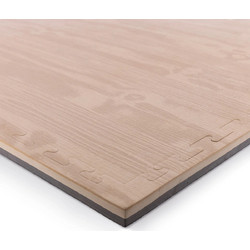 Δάπεδο Προστασίας Puzzle EVA 100x100x2,5 cm - Ξύλο / Μαύρο 36653 Amila