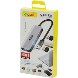 Andowl Q-HU121 USB Hub 2.0 USB-A με 4 Θύρες USB-A