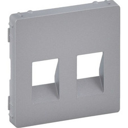 Πλακίδιο Πρίζα Valena Life Διπλής Ηxείων Aluminium (755372)