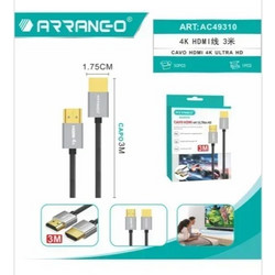 Arrango Καλώδιο HDMI 3m Grey AC49310