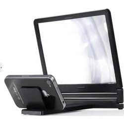 F1 MOBILE PHONE 3D SCREEN AMPLIFIER MAGNIFYING GLASS HD STAND FOR VIDEO BICYCLE HOLDER CAR HOLDER UNIVERSAL - BLACK