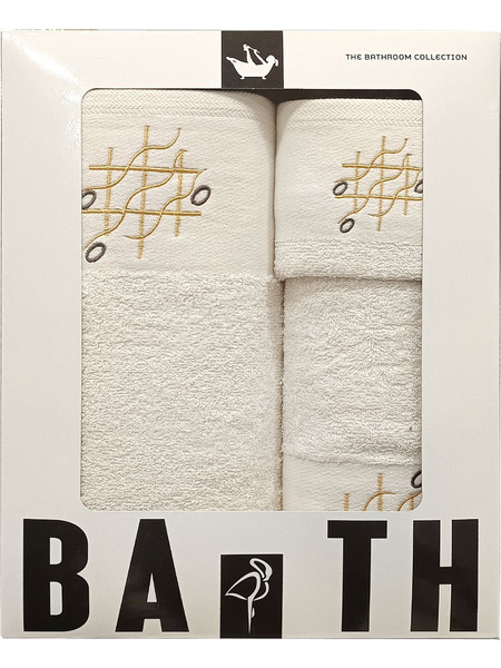 Πετσέτες με κέντημα στη φάσα σε κουτί Scarlet 430gsm 100% Cotton Σετ 3 τεμάχια