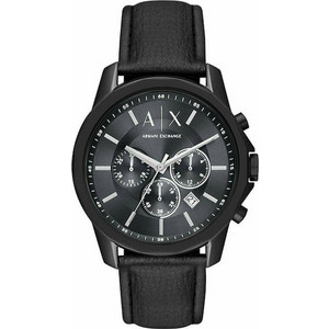 Armani Exchange Ανδρικό Ρολόι Χρονογράφος με Μαύρο Δερμάτινο Λουράκι AX1724 Armani Exchange Ανδρικό Ρολόι Χρονογράφος με Μαύρο Δερμάτινο Λουράκι AX1724