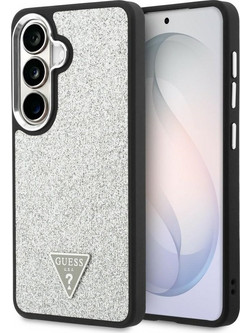 Guess Fixed Glitter Triangle Magsafe Back Cover Silver (Samsung Galaxy S26)