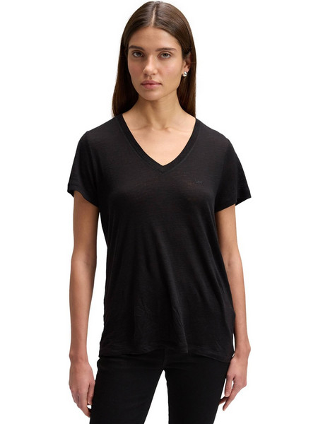 ΓΥΝΑΙΚΕΙΟ T-SHIRT LEE V NECK TEE - ΜΑΥΡΟ