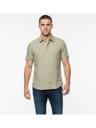 Ανδρικό Πουκάμισο Λινό Seinse CE1083SS Camicia Λαδί