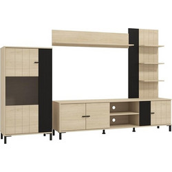 ΚΕΝΤΡΟ ΨΥΧΑΓΩΓΙΑΣ-ΣΥΝΘΕΣΗ CAMARGUE OAK-BLACK OAK 263x40x167εκ 11014735