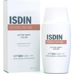 Isdin Foto Ultra 100 Active Unify Color Fusion Fluid Αντηλιακό Γαλάκτωμα Προσώπου Κατά των Πανάδων με Χρώμα SPF50+ 50ml