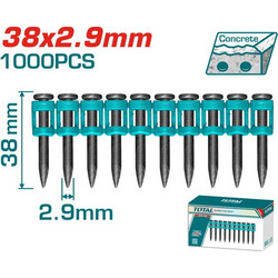 Καρφιά για Σκυρόδεμα TOTAL 38mm / 1000 τεμαχίων για Καρφωτικά TCNLI9005 / TCNLI9008 (TAC02381 )