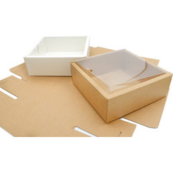 12 ΤΕΜ ΧΑΡΤΙΝΟ ΚΟΥΤΙ ME KAΠΑΚΙ ΖΕΛΑΤΙΝΑ 25cm x 25cm x 7.2cm 0402232