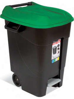 TAYG ECO Κάδος 100L με Πεντάλ και Ρόδες - Καφέ