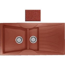 Sanitec Classic 329 Επικαθήμενος Νεροχύτης Γρανίτη Ματ Granite Terracotta 104x51cm