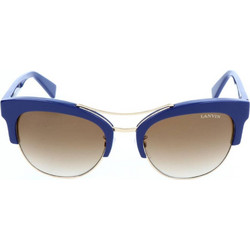 Lanvin SLN724M 0991 Γυναικεία Γυαλιά Ηλίου Πεταλούδα Κοκάλινα Μπλε με Καφέ Φακό