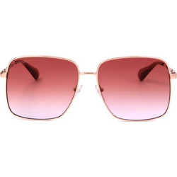 Max & Co MO0029 28T Γυναικεία Γυαλιά Ηλίου Τετράγωνα Μεταλλικά Χρυσά με Κόκκινο Degradee Φακό