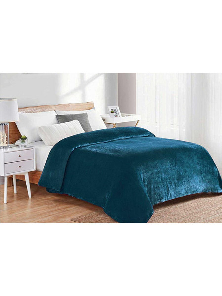 ΚΟΥΒΕΡΤΑ CORAL FLEECE Polyester 160X220 Μονόχρωμη 03 Petrol Dimcol