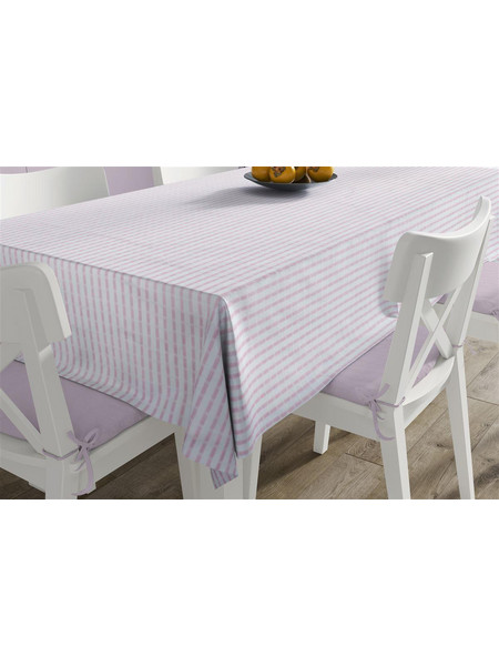 Ανεξίτηλο Τραπεζομάντηλο Νηματοβαφή White-Pink 140X140 100% Cotton Dimcol