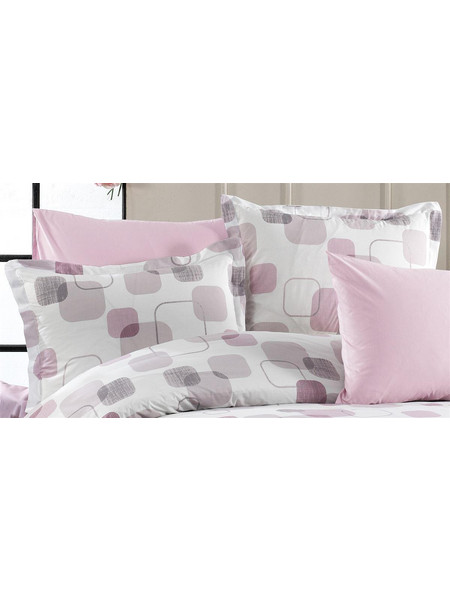 Μαξιλαροθήκη Εμπριμέ Μελίνα 709 50X70 White-Lilac 100% Cotton Dimcol