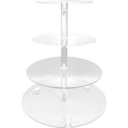 Ορντεβιέρα Τετραώροφη Στρογγυλή Plexiglass (32x41cm) | ΠΛ2, rin-pl2