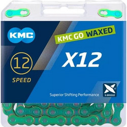 KMC ΑΛΥΣΙΔΑ ΠΟΔΗΛΑΤΟΥ X12 AURORA GREEN WAXED 126 LINKS BX12AG126W Πράσινο
