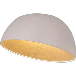 HEPHAESTUS Μεγάλη Πλαφονιέρα LED Κρεμ 50cm CCT 50W Cream Ξύλο