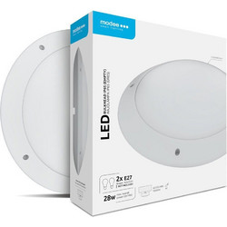 Modee Led Στρογγυλή Απλίκα 2xE27 20W IP65 Λευκό - (ML-BH2E27)