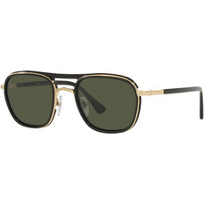 Persol 2484S 114671 Ανδρικά Γυαλιά Ηλίου Τετράγωνα Κοκάλινα Μεταλλικά Μαύρα με Μαύρο Polarized Φακό
