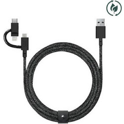 Native Union Cosmos Braided USB to Lightning / Type-C / micro USB Cable Μαύρο 2m BELT-ULC-CS-BLK-NP