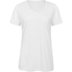 Γυναικείο T-Shirt Triblend με V λαιμόκοψη TW058 B&C Triblend /women White