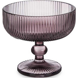 Μπωλ Παγωτού Ριγωτό 029.84923 Φ12x9,5cm 310ml Pink Γυαλί