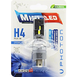 Photon Λάμπες Led H4 Mini Compact 12/24V συμβατή με μοτό / αυτοκίνητο / φορτηγό 1τμχ