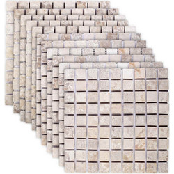 vidaXL Πλακίδια Μωσαϊκού Κρεμ 30 x 30 cm Μάρμαρο