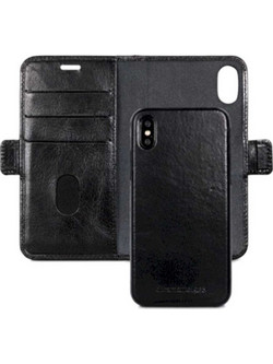 dbramante1928 Δερμάτινη θήκη 2 σε 1 για iPhone X / XS σε Μαύρο Μαύρο Flip Wallet Δερματίνη