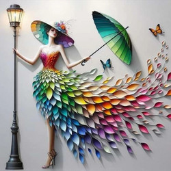 Olympus Colorful lady Ψηφιδωτό Μωσαϊκό Diamond Painting Kit 50x40cm