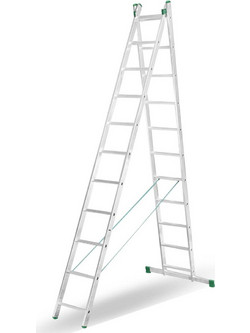 Pallbest EuroPro Διπλή Σκάλα Αλουμινίου 2x11 Σκαλοπάτια