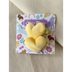 Olivia Bloom Felt Heart Set in Lemon