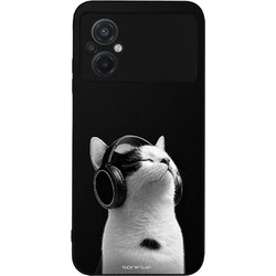 Sonique Men's Edition Θήκη με Σχέδιο «Audio Kitten - White» (Xiaomi Poco M5)