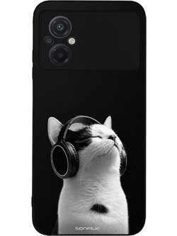 Sonique Men's Edition Θήκη με Σχέδιο «Audio Kitten - White» (Xiaomi Poco M5)