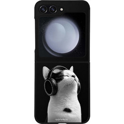 Sonique Men's Edition Θήκη με Σχέδιο «Audio Kitten - White» (Samsung Galaxy Z Flip 5)