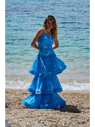 Be you Maxi Φόρεμα Floral Γαλάζιο 21.16.2130