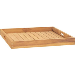 vidaXL Δίσκος Σερβιρίσματος από Μασίφ Ξύλο Teak - 60 x 60