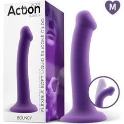 IntoYou Action Bouncy Medium Dildo με Βεντούζα 18cm Μωβ