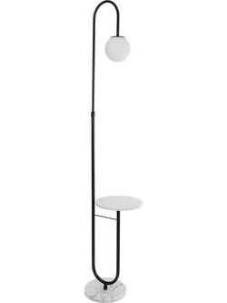 kelvo(R) CORDELIA KLV-102-0005 Επιδαπέδιο Φωτιστικό για Λάμπα με Ντουί 1 x E27 AC 220-240V IP20 - Μαύρο Ματ & Λευκό - Μ38 x Π30 x Υ180cm