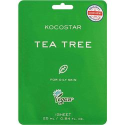 Kocostar Tea Tree Sheet Μάσκα Προσώπου για Λάμψη 25ml