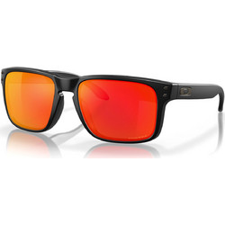 Oakley OO9102 E2 Ανδρικά Γυαλιά Ηλίου Τετράγωνα Κοκάλινα Μαύρα με Πορτοκαλί Καθρέπτη Φακό