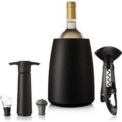 Vacu Vin Σετ Κρασιού Μαύρο Elegant - 5 Τεμαχίων